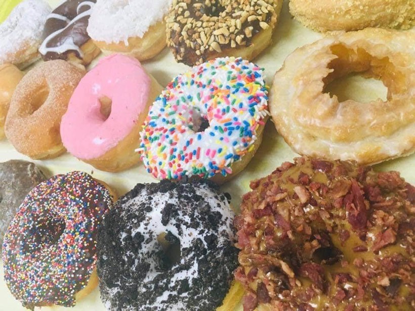 An assortment of Donut King doughnuts