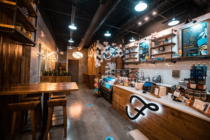 The interior of Foxtail Coffee’s Clermont location