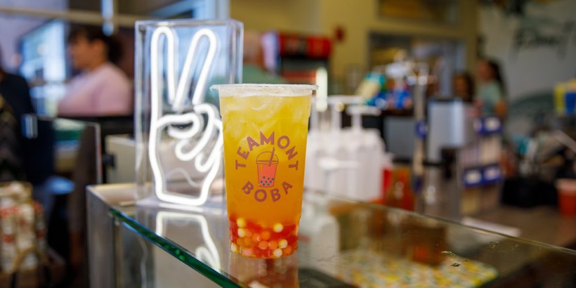 A branded drink at Teamont Café